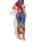 Personalized Afro-Haitians Short Sleeve Bodycon Dress Hispaniolan Trogon Sporty Style LT18
