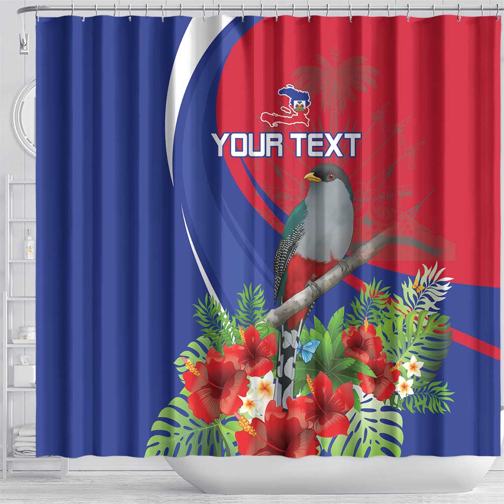 Personalized Afro-Haitians Shower Curtain Hispaniolan Trogon Sporty Style - African Pride