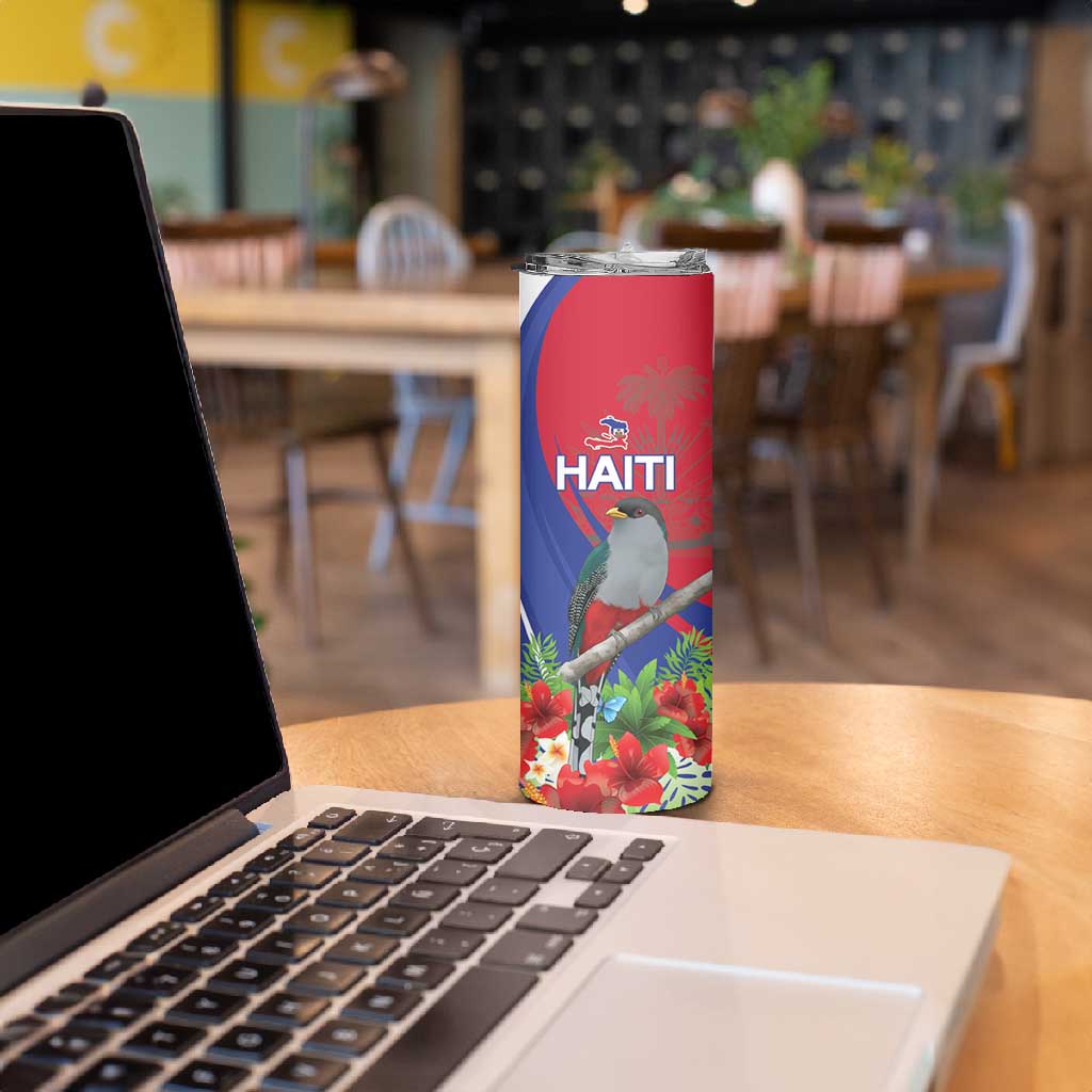 Personalized Afro-Haitians Skinny Tumbler Hispaniolan Trogon Sporty Style - African Pride