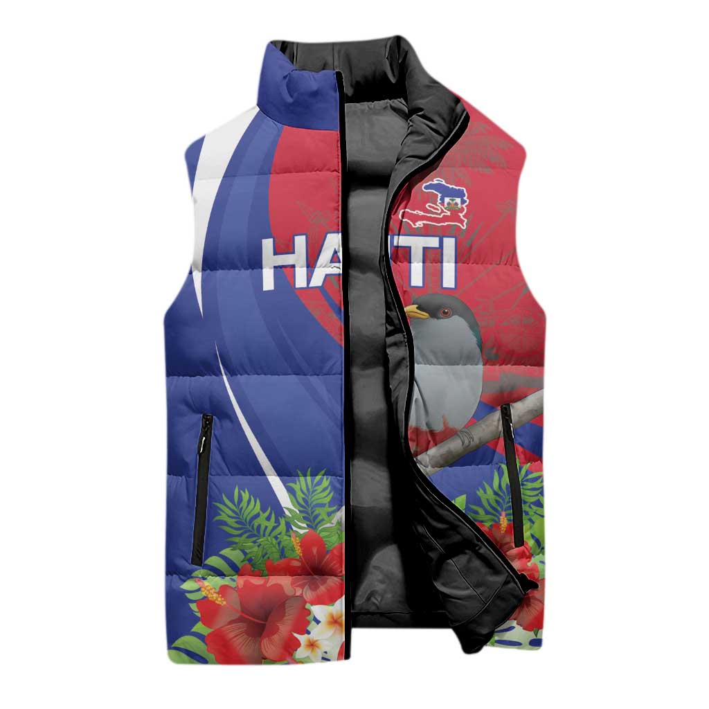 Personalized Afro-Haitians Sleeveless Puffer Jacket Hispaniolan Trogon Sporty Style