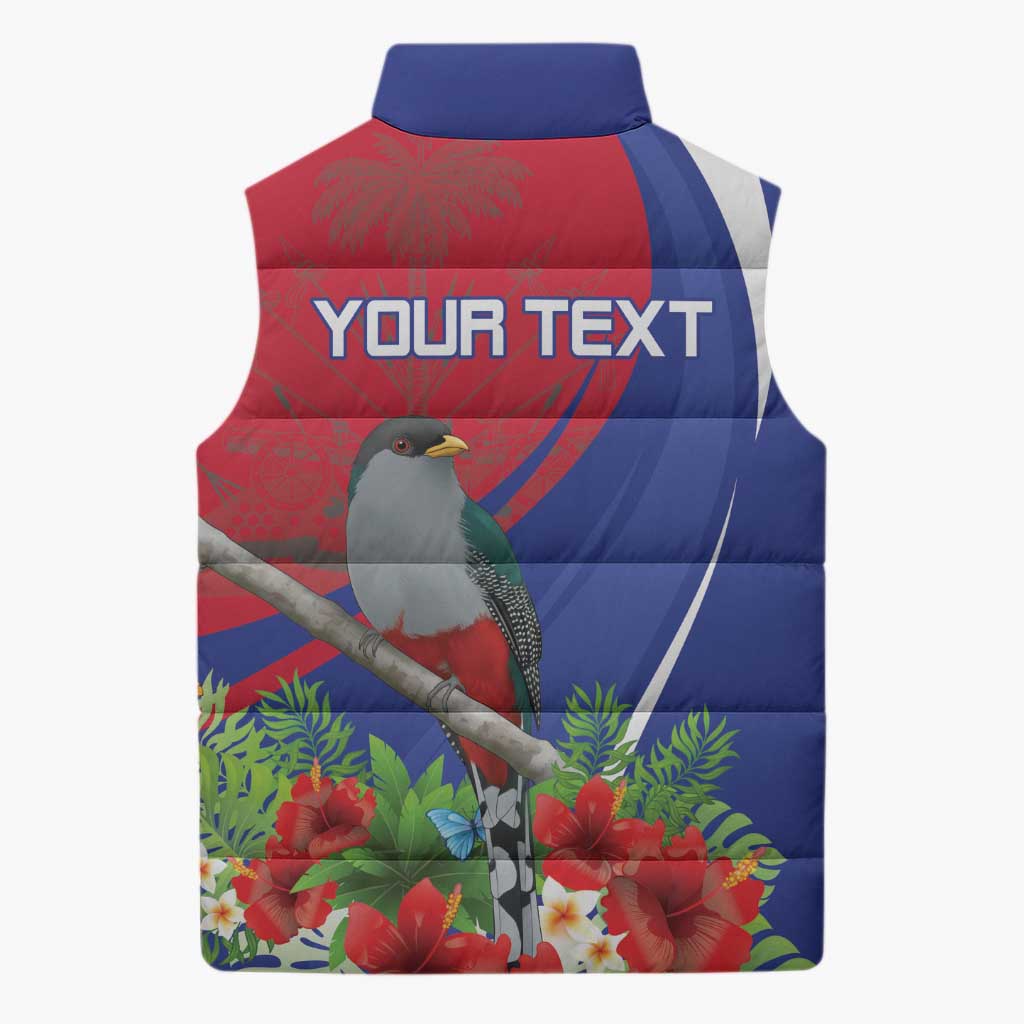 Personalized Afro-Haitians Sleeveless Puffer Jacket Hispaniolan Trogon Sporty Style