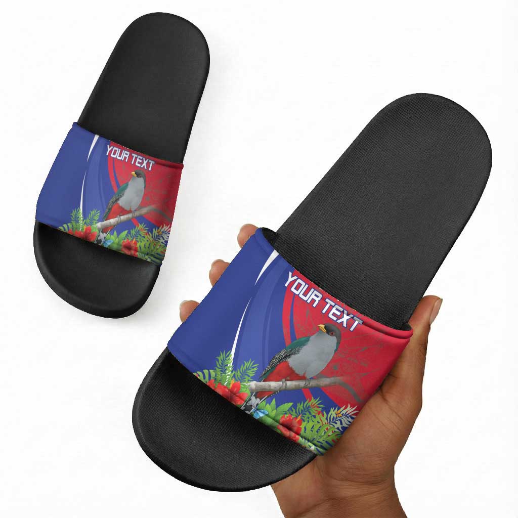 Personalized Afro-Haitians Slide Sandals Hispaniolan Trogon Sporty Style