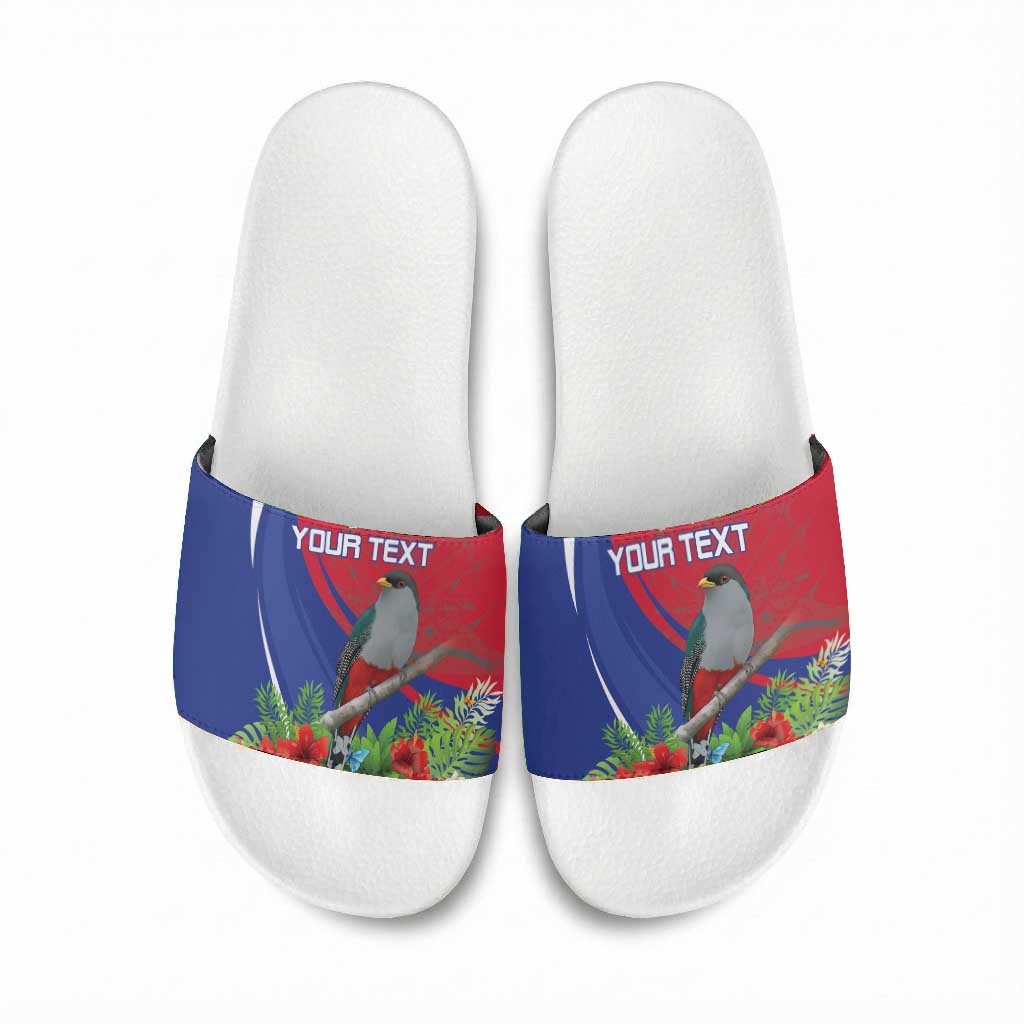 Personalized Afro-Haitians Slide Sandals Hispaniolan Trogon Sporty Style