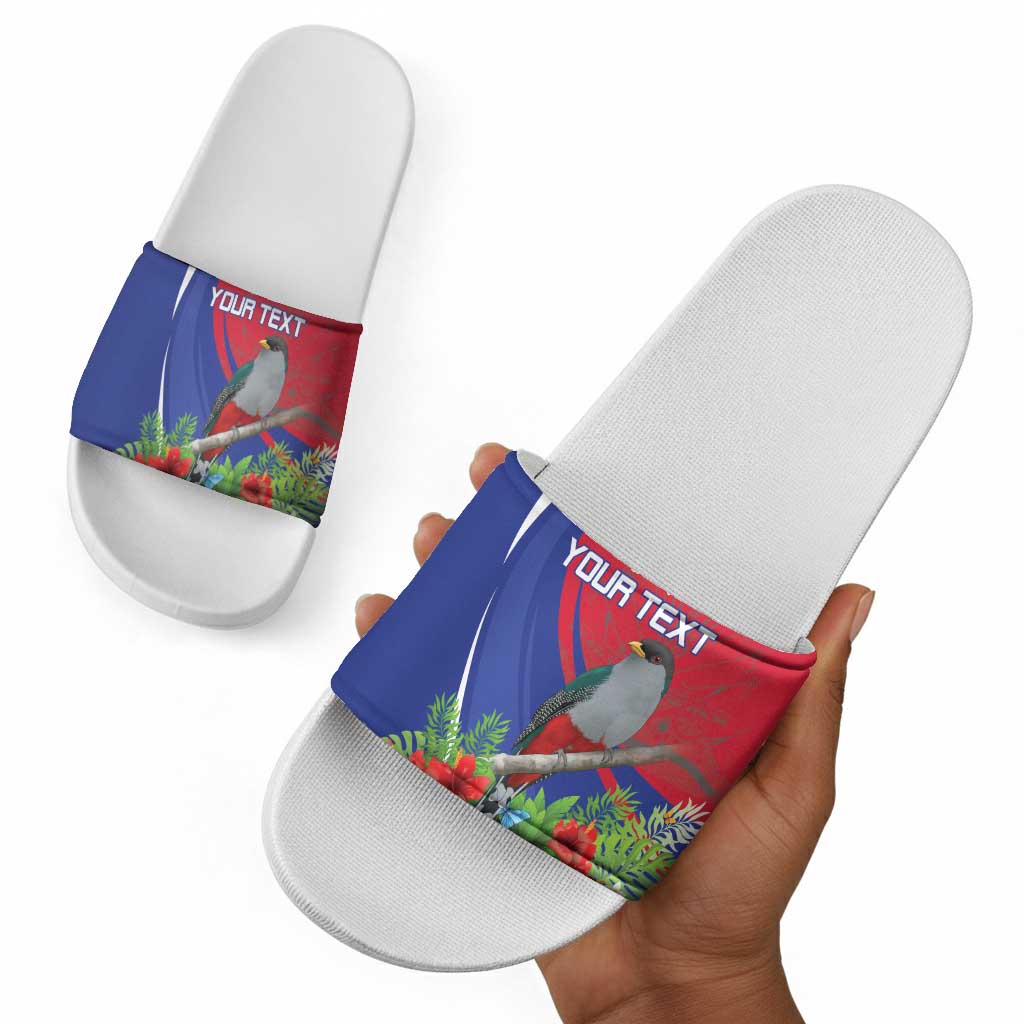 Personalized Afro-Haitians Slide Sandals Hispaniolan Trogon Sporty Style