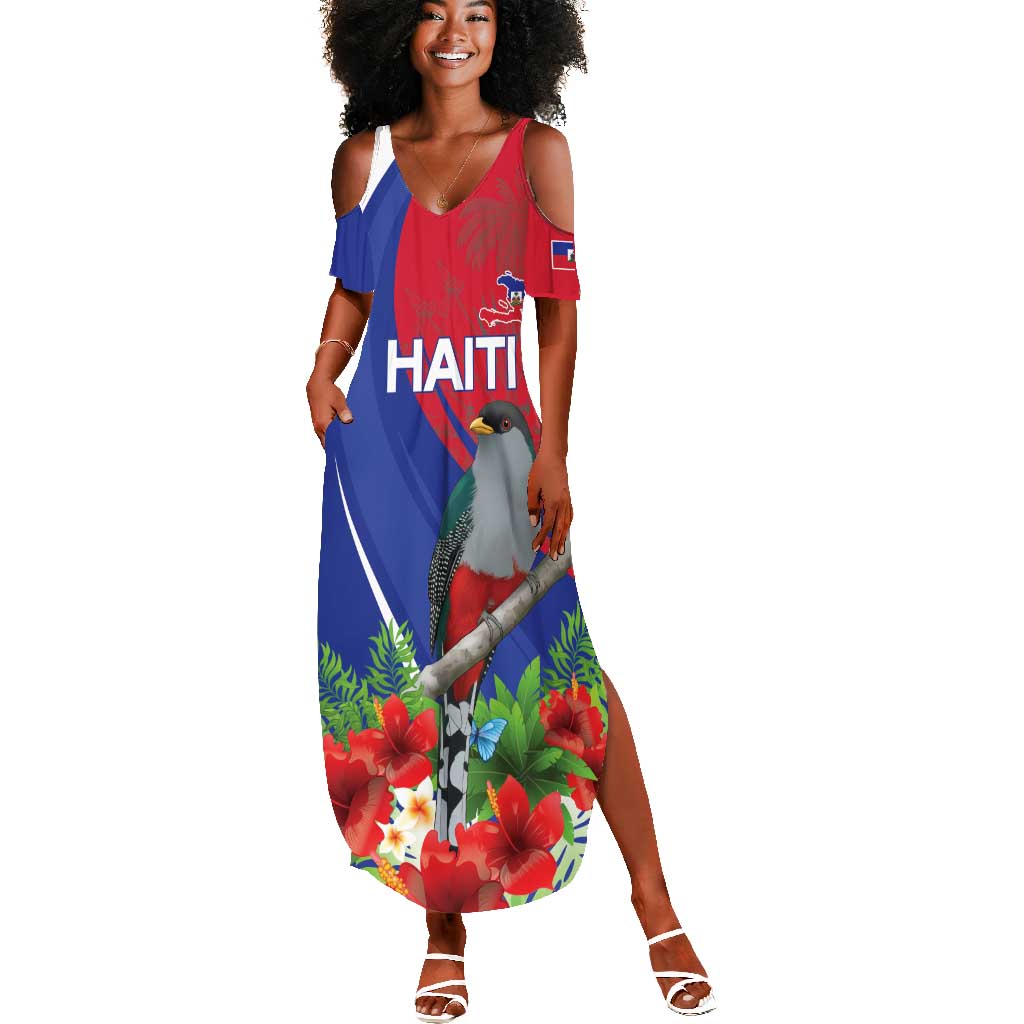 Personalized Afro-Haitians Summer Maxi Dress Hispaniolan Trogon Sporty Style LT18