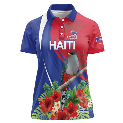 Personalized Afro-Haitians Women Polo Shirt Hispaniolan Trogon Sporty Style LT18
