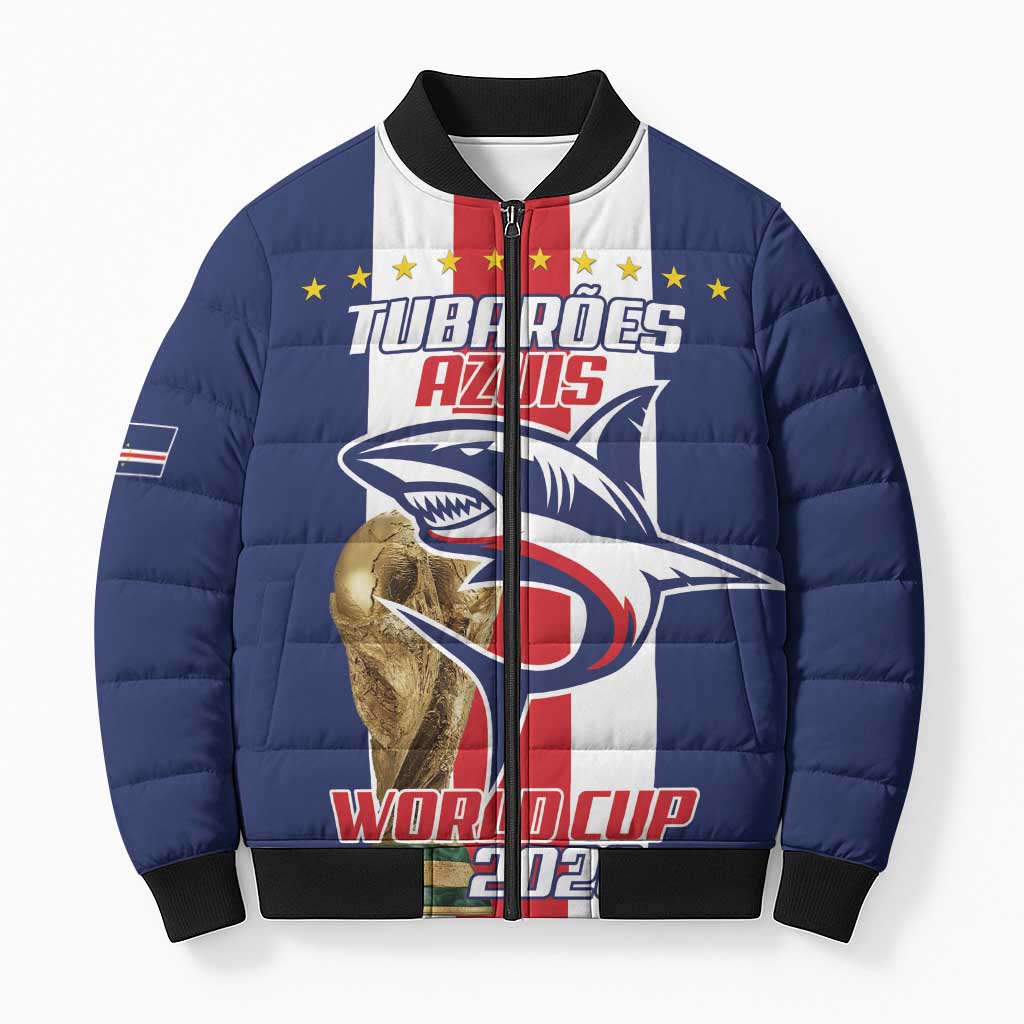 Cape Verde Football 2026 Bomber Puffer Jacket Tubaroes Azuis Go Champion