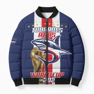 Cape Verde Football 2026 Bomber Puffer Jacket Tubaroes Azuis Go Champion