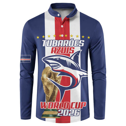 Cape Verde Football 2026 Button Sweatshirt Tubaroes Azuis Go Champion
