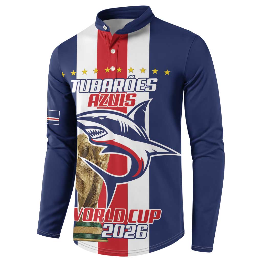 Cape Verde Football 2026 Button Sweatshirt Tubaroes Azuis Go Champion
