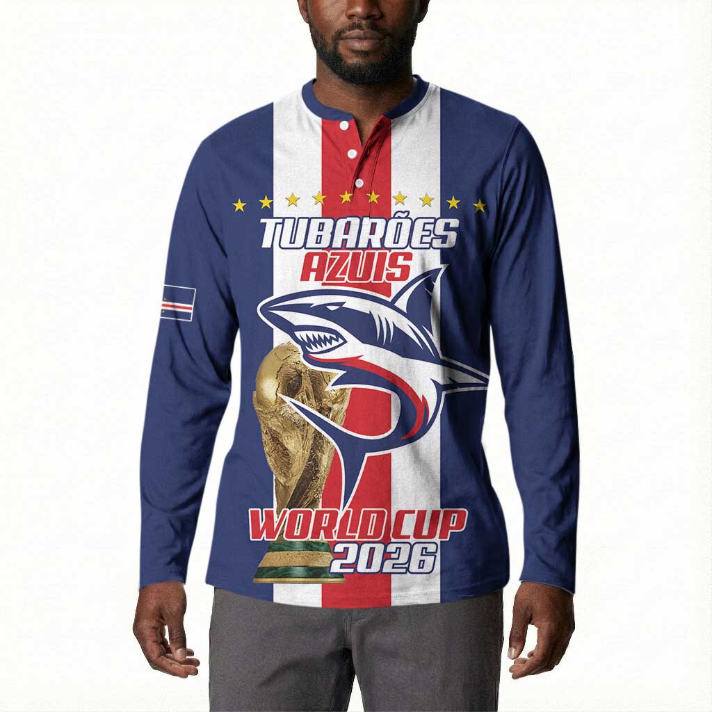 Cape Verde Football 2026 Button Sweatshirt Tubaroes Azuis Go Champion