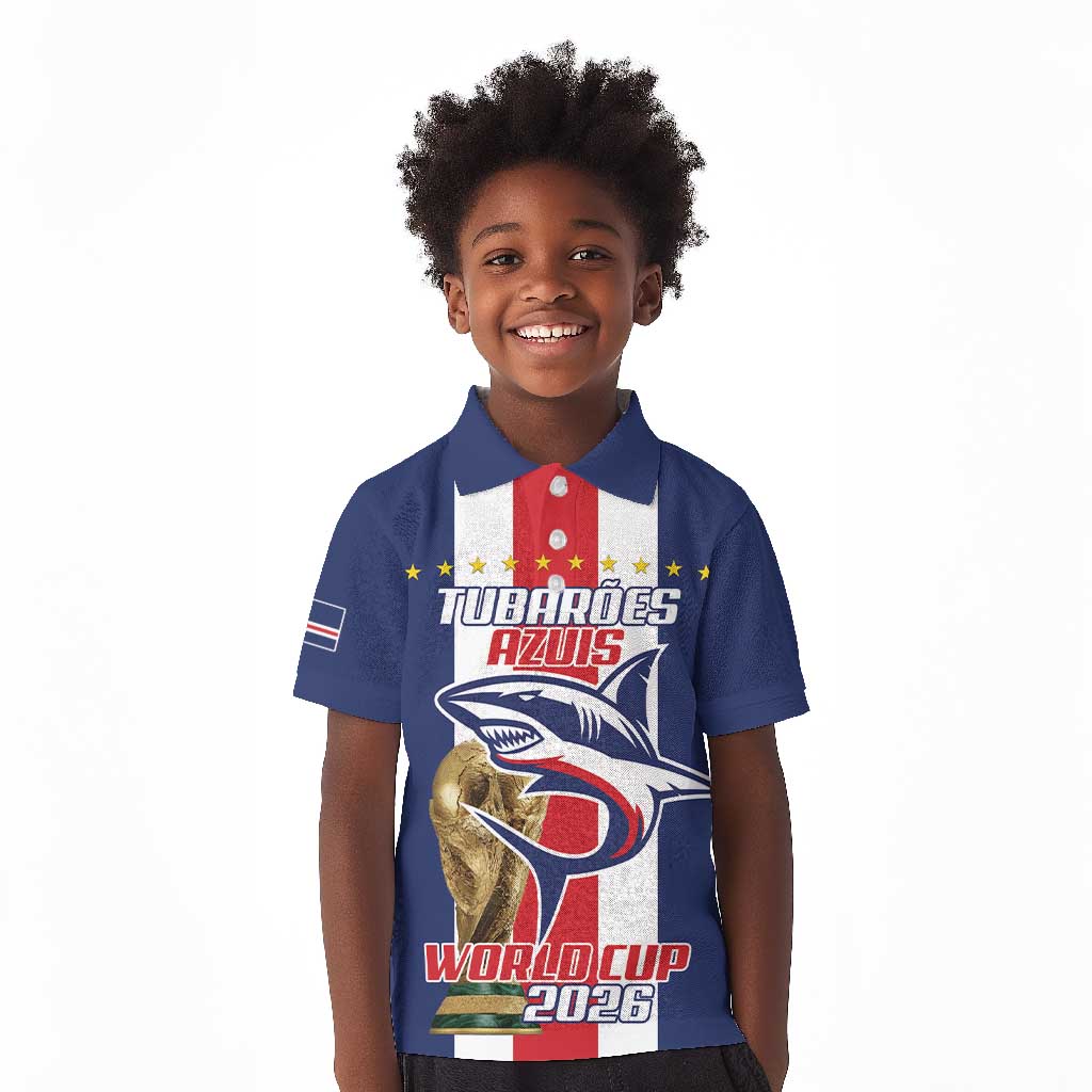 Cape Verde Football 2026 Kid Polo Shirt Tubaroes Azuis Go Champion LT18