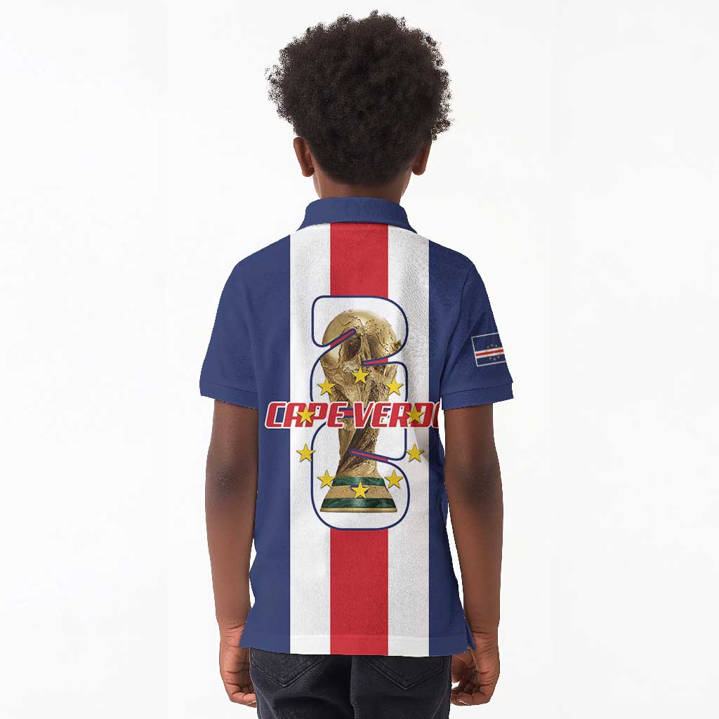 Cape Verde Football 2026 Kid Polo Shirt Tubaroes Azuis Go Champion LT18