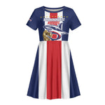 Cape Verde Football 2026 Kid Short Sleeve Dress Tubaroes Azuis Go Champion LT18
