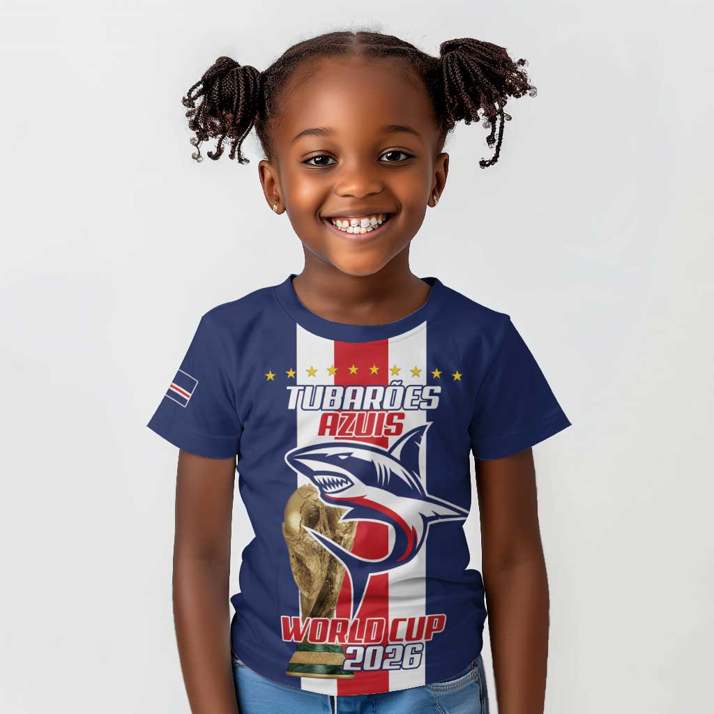 Cape Verde Football 2026 Kid T shirt Tubaroes Azuis Go Champion LT18