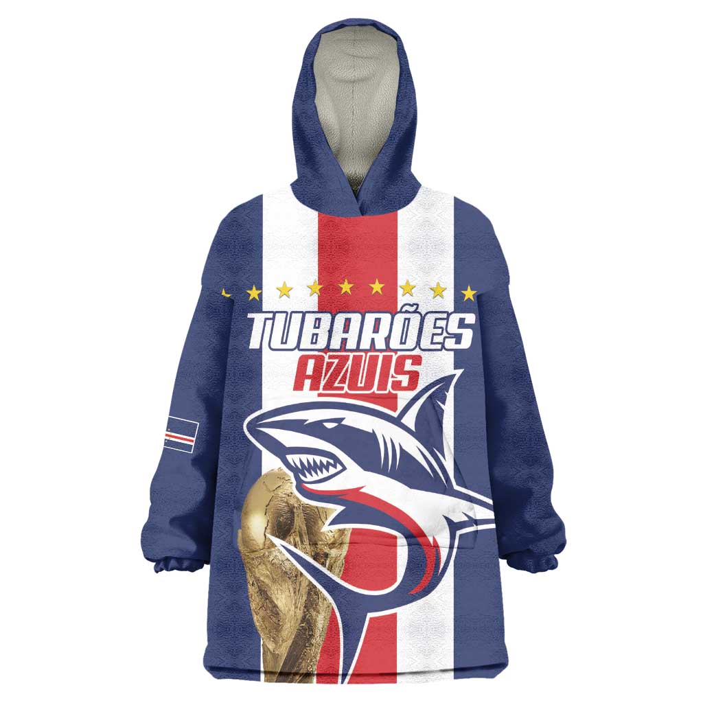 Cape Verde Football 2026 Kid Wearable Blanket Hoodie Tubaroes Azuis Go Champion - African Pride