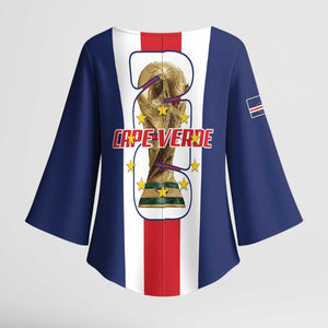 Cape Verde Football 2026 Kimono Sleeve Blouse Tubaroes Azuis Go Champion