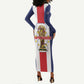 Cape Verde Football 2026 Long Sleeve Bodycon Dress Tubaroes Azuis Go Champion - African Pride