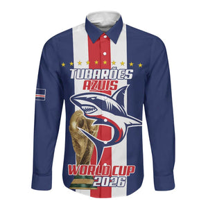Cape Verde Football 2026 Long Sleeve Button Shirt Tubaroes Azuis Go Champion - African Pride