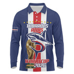 Cape Verde Football 2026 Long Sleeve Polo Shirt Tubaroes Azuis Go Champion - African Pride