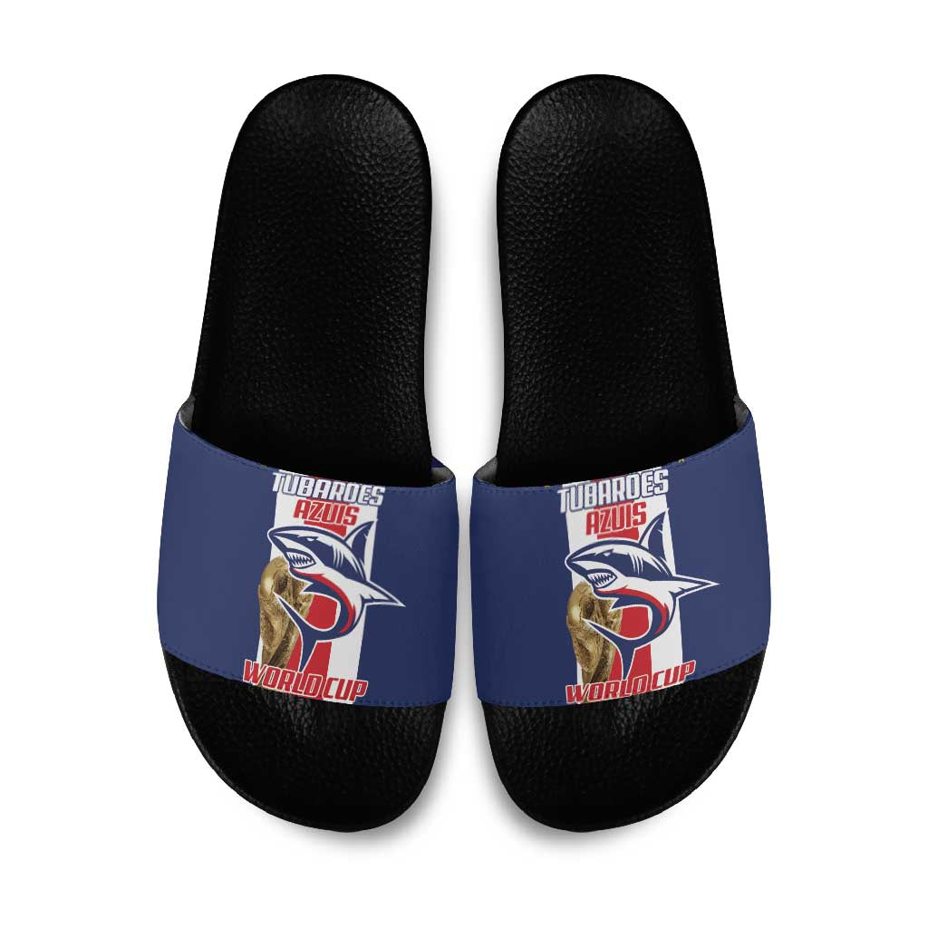 Cape Verde Football 2026 Slide Sandals Tubaroes Azuis Go Champion