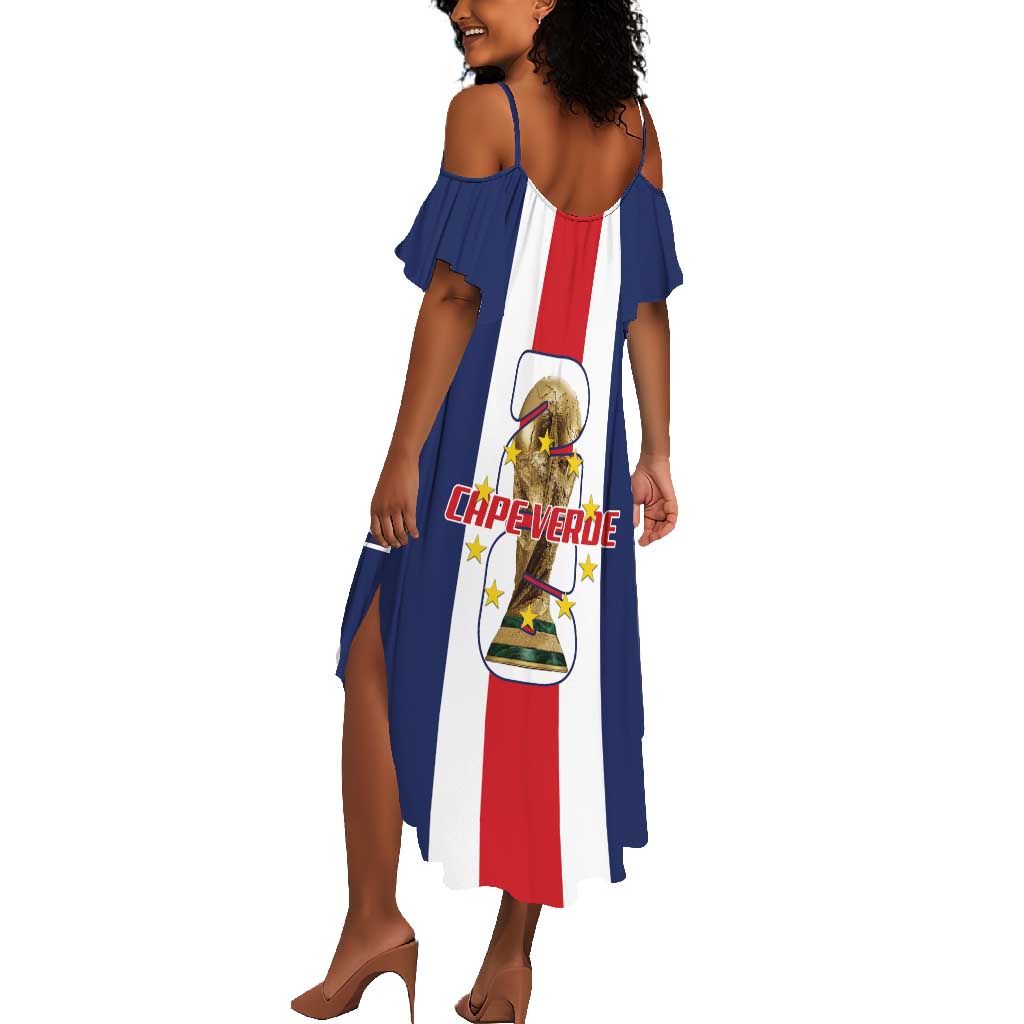 Cape Verde Football 2026 Summer Maxi Dress Tubaroes Azuis Go Champion LT18