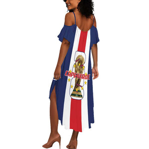 Cape Verde Football 2026 Summer Maxi Dress Tubaroes Azuis Go Champion LT18