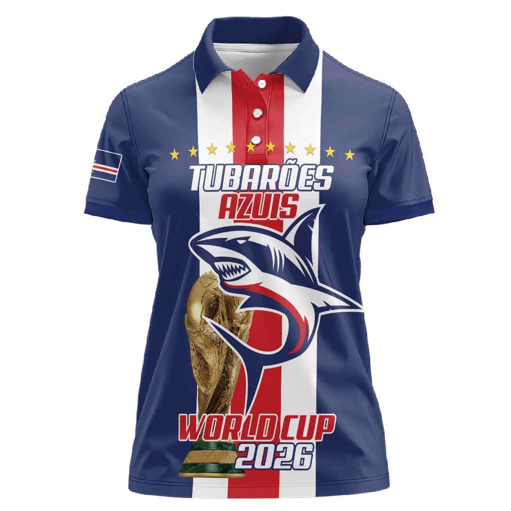 Cape Verde Football 2026 Women Polo Shirt Tubaroes Azuis Go Champion LT18