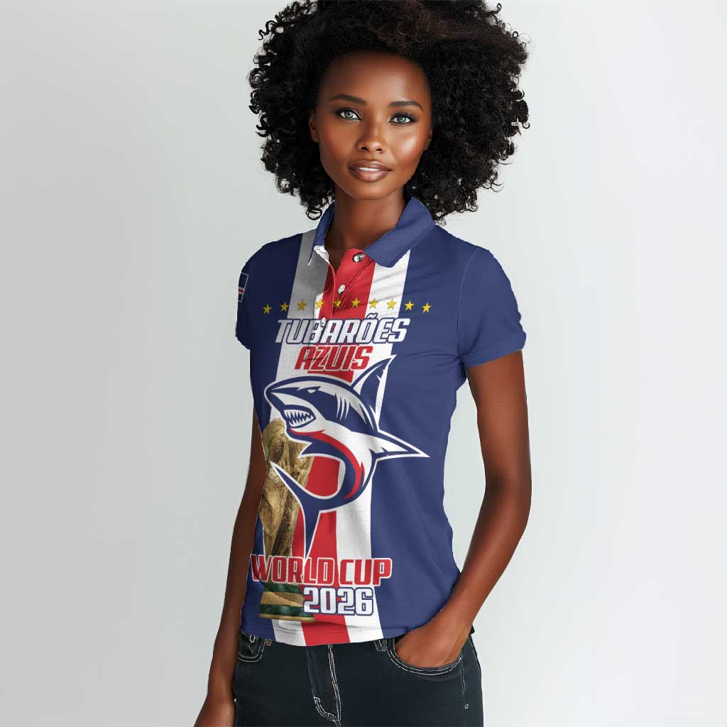 Cape Verde Football 2026 Women Polo Shirt Tubaroes Azuis Go Champion LT18