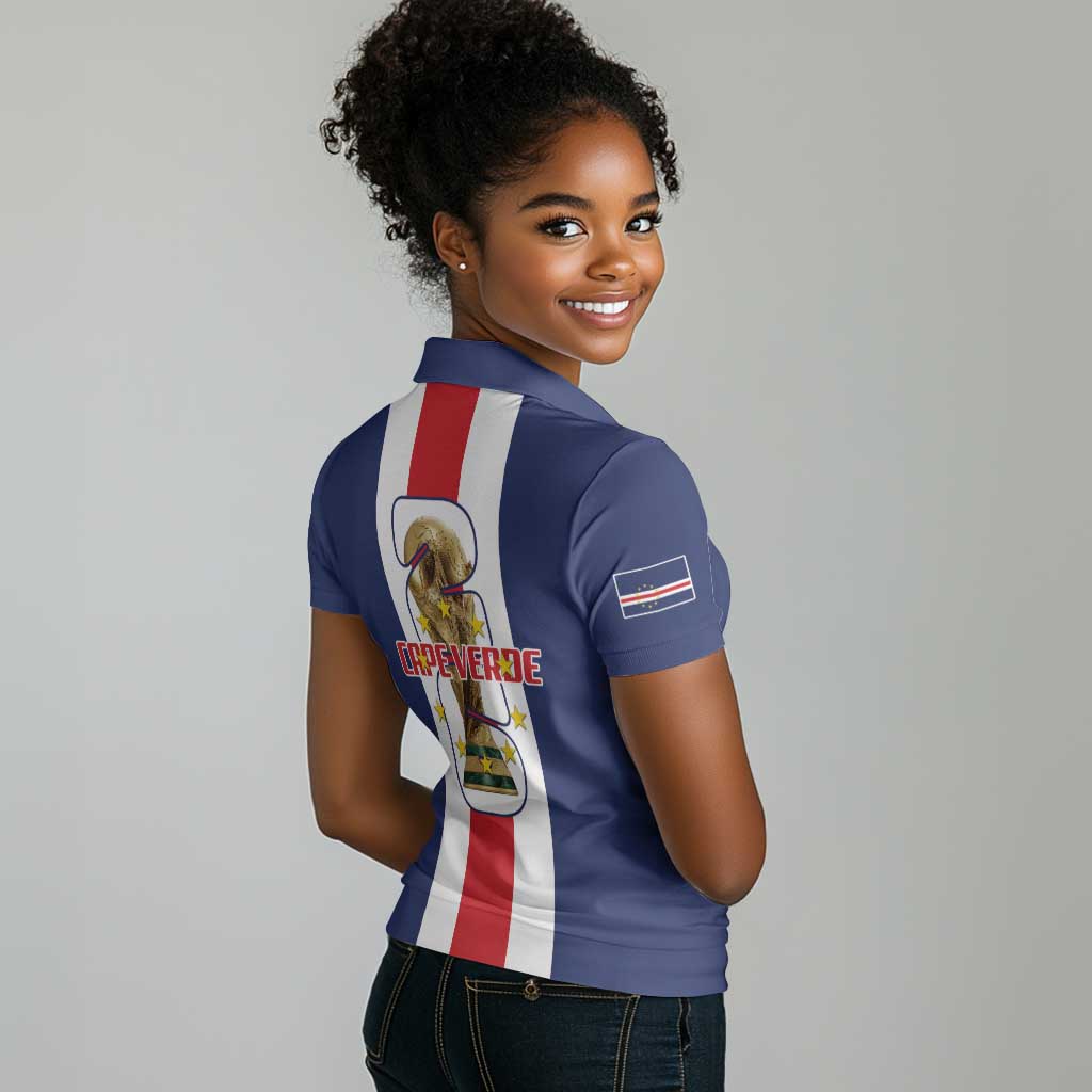 Cape Verde Football 2026 Women Polo Shirt Tubaroes Azuis Go Champion LT18