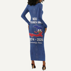 Haiti Football Long Sleeve Bodycon Dress Nou Retounen Anko 1974-2026