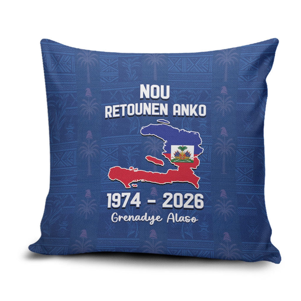 Haiti Football Pillow Cover Nou Retounen Anko 1974-2026