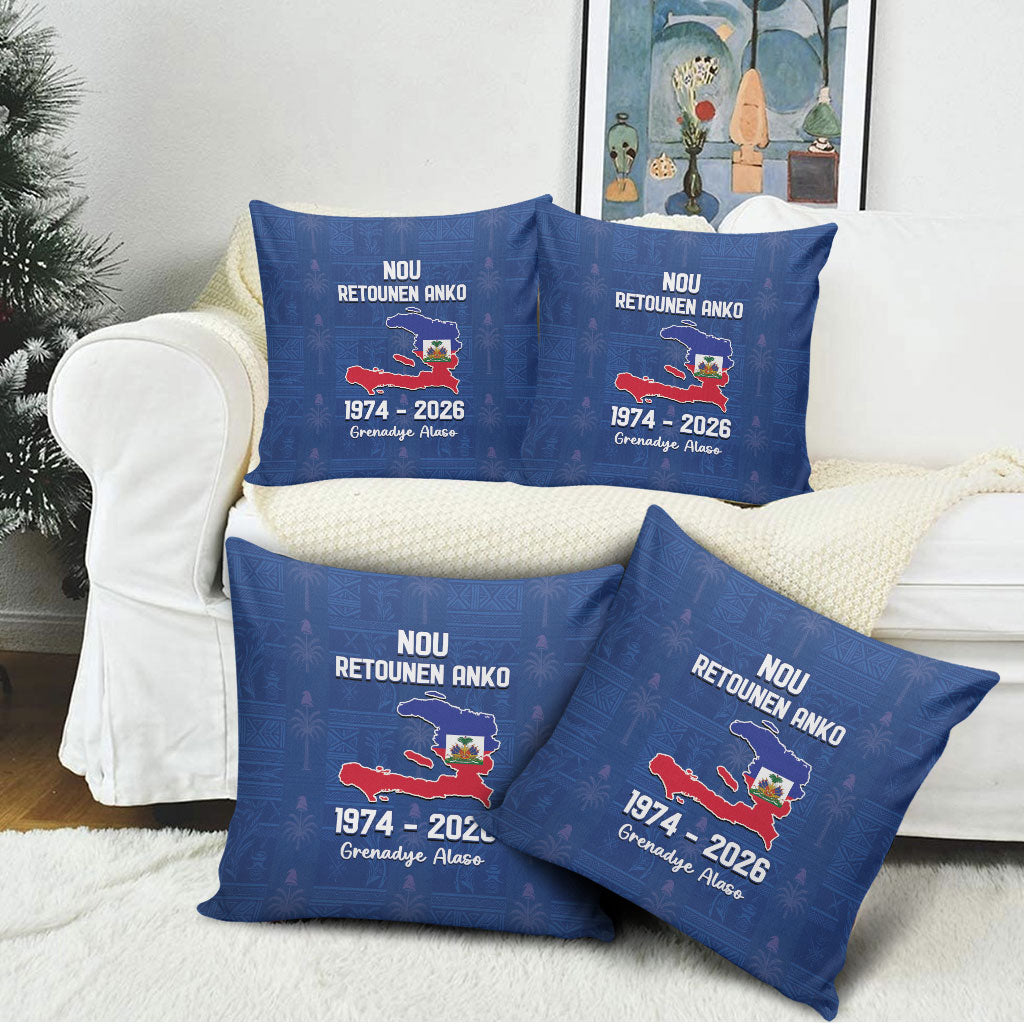 Haiti Football Pillow Cover Nou Retounen Anko 1974-2026