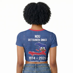 Haiti Football Raglan Cropped T shirt Nou Retounen Anko 1974-2026