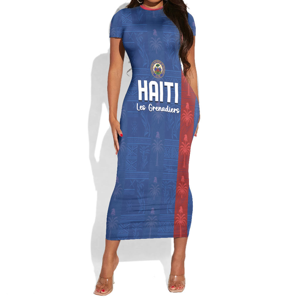 Haiti Football Short Sleeve Bodycon Dress Nou Retounen Anko 1974-2026