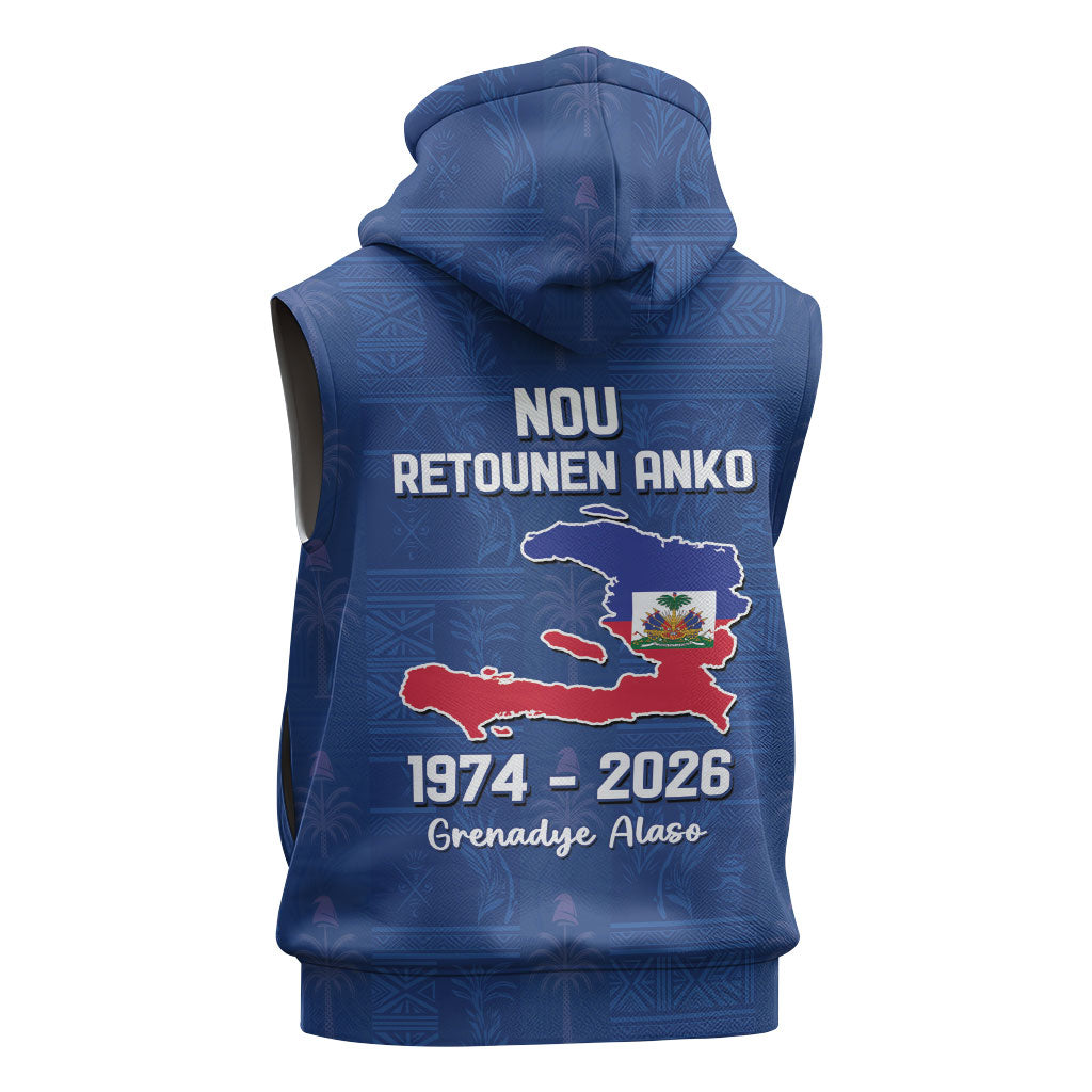 Haiti Football Sleeveless Hoodie Nou Retounen Anko 1974-2026