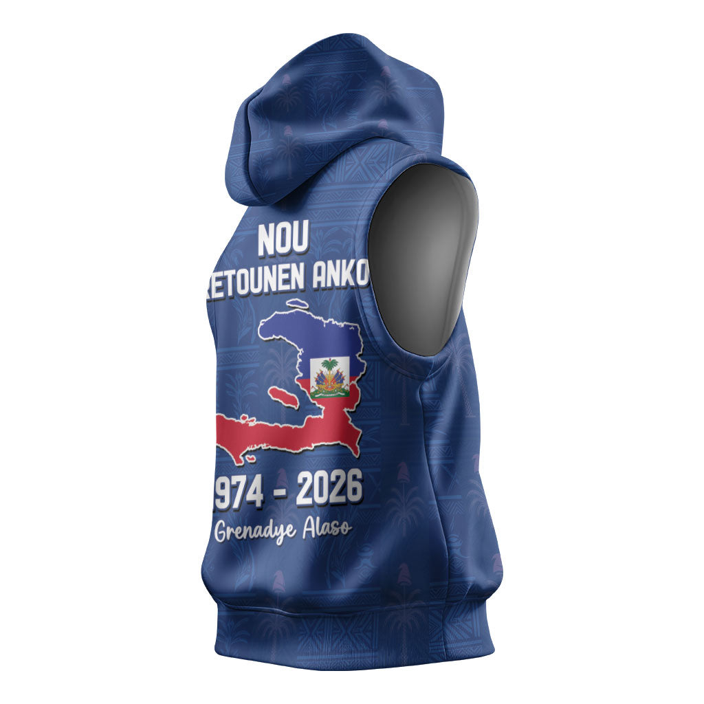 Haiti Football Sleeveless Hoodie Nou Retounen Anko 1974-2026