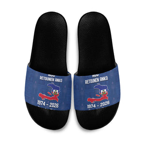 Haiti Football Slide Sandals Nou Retounen Anko 1974-2026