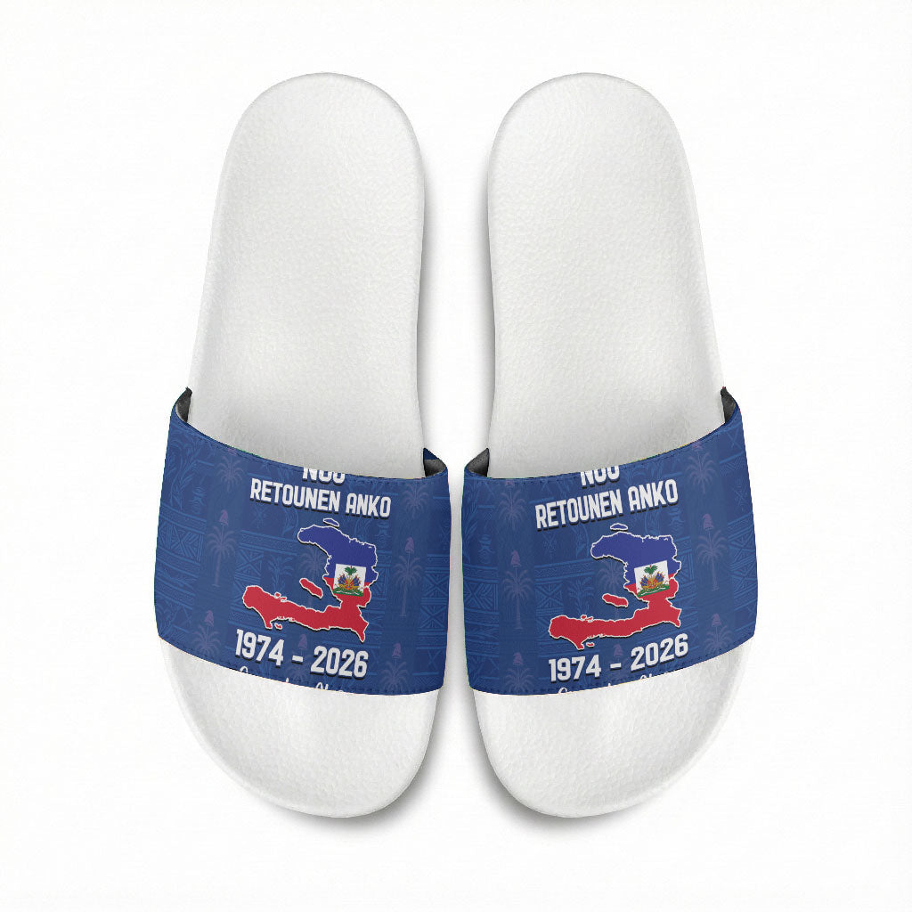 Haiti Football Slide Sandals Nou Retounen Anko 1974-2026