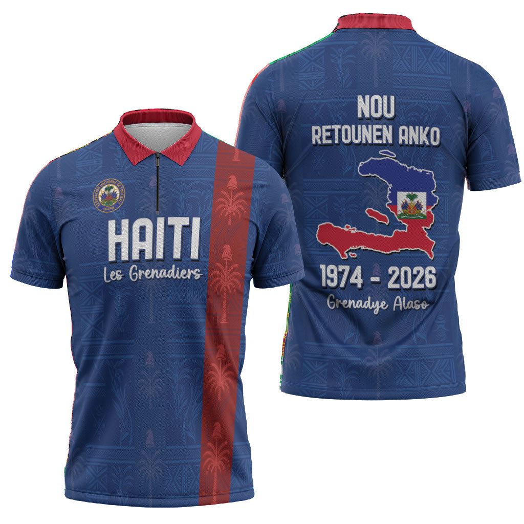 Haiti Football Zipper Polo Shirt Nou Retounen Anko 1974-2026