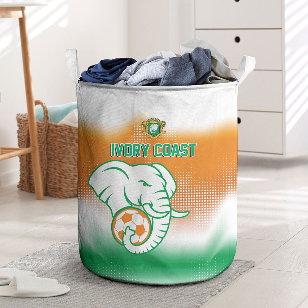 Ivory Coast Football Laundry Basket Proud Elephant Fan Edition