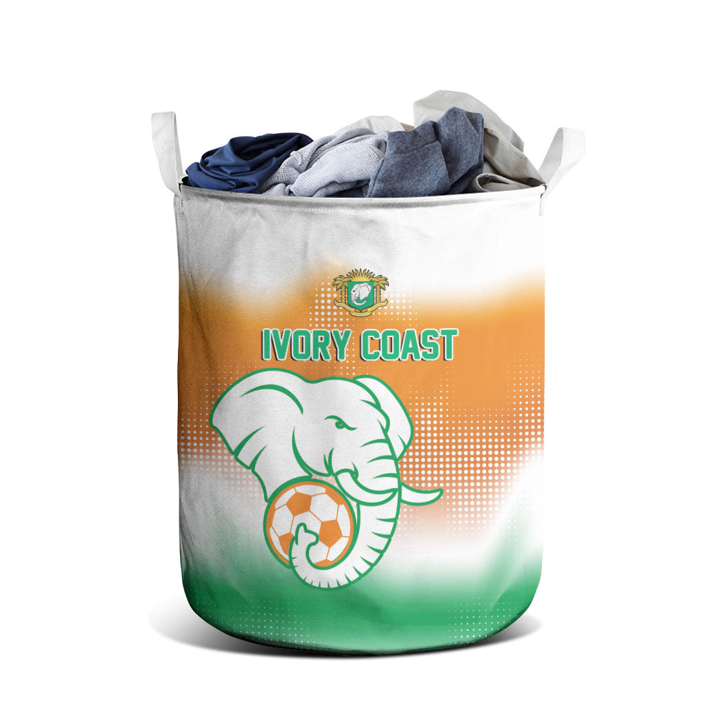 Ivory Coast Football Laundry Basket Proud Elephant Fan Edition