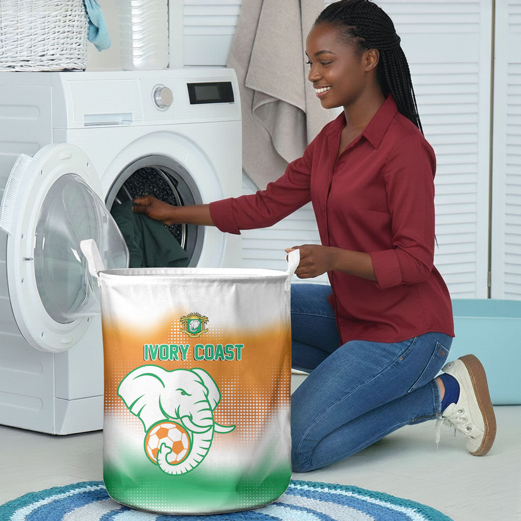 Ivory Coast Football Laundry Basket Proud Elephant Fan Edition