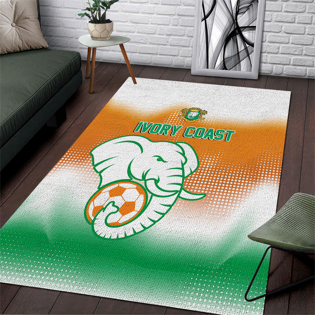 Ivory Coast Football Area Rug Proud Elephant Fan Edition