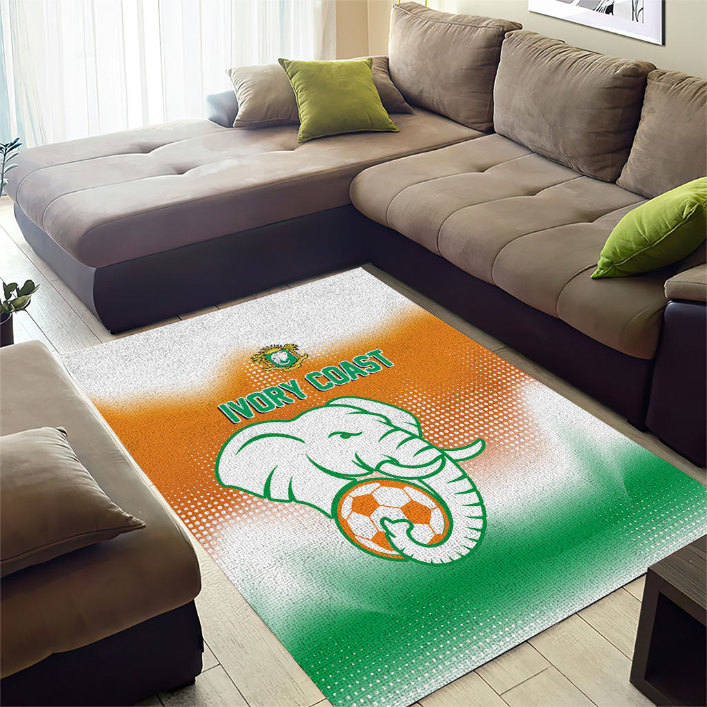 Ivory Coast Football Area Rug Proud Elephant Fan Edition