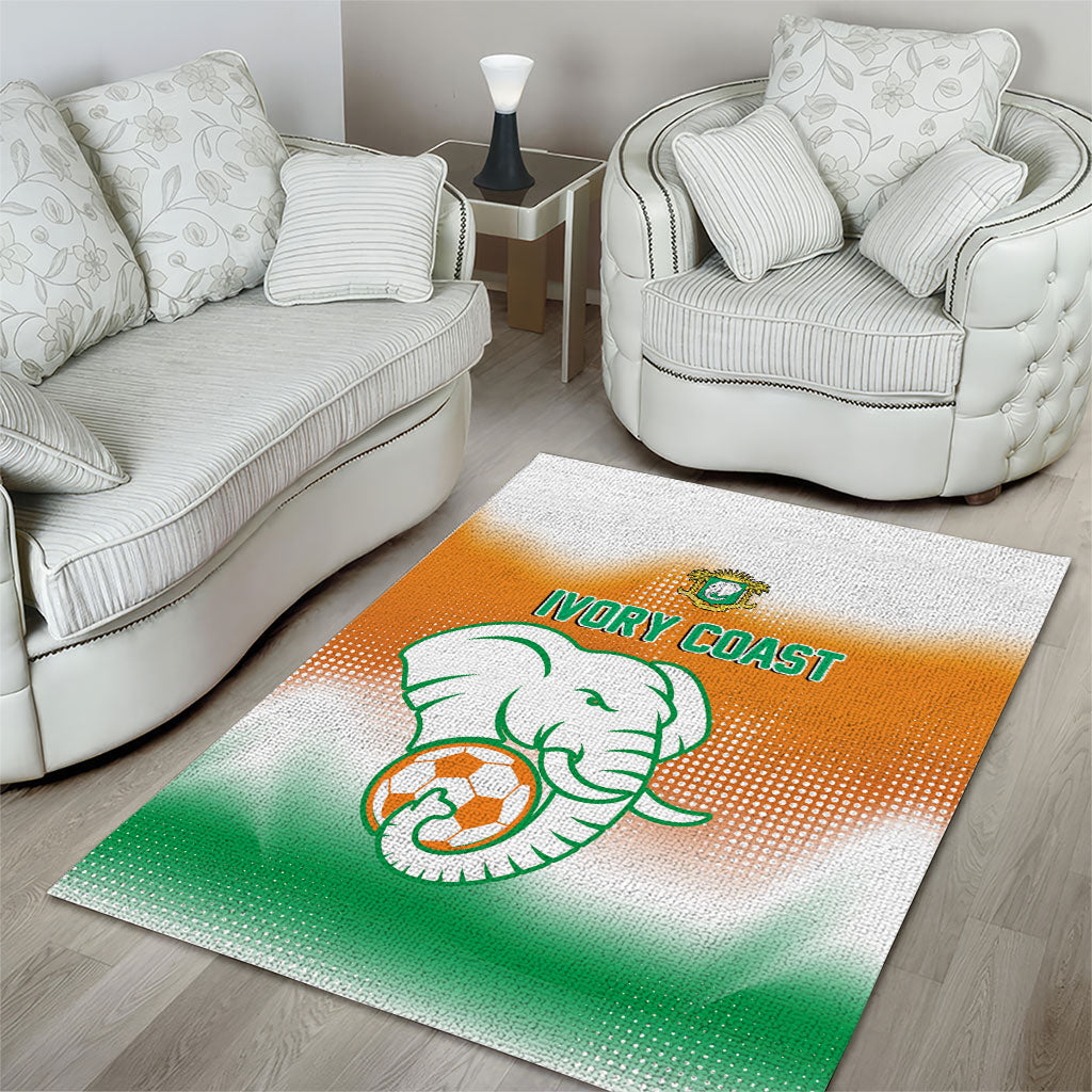 Ivory Coast Football Area Rug Proud Elephant Fan Edition