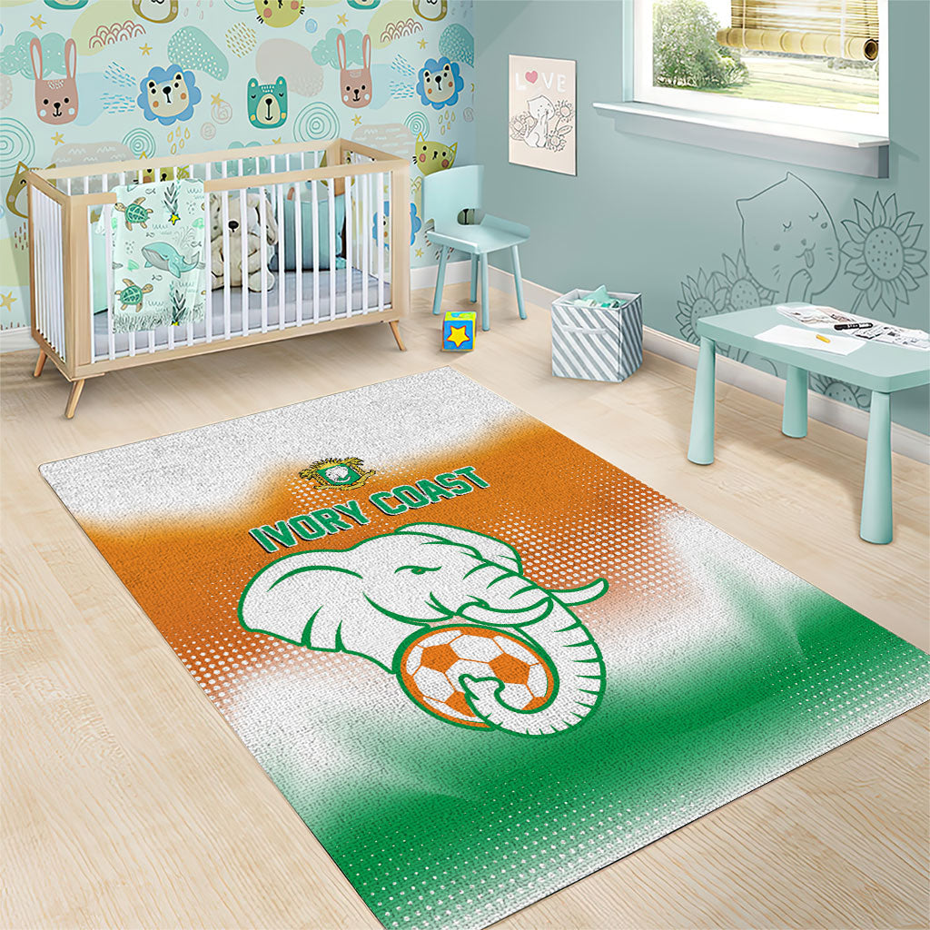 Ivory Coast Football Area Rug Proud Elephant Fan Edition