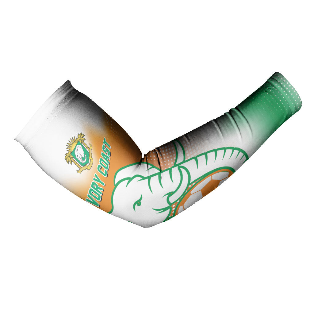 Custom Ivory Coast Football Arm Sleeves Proud Elephant Fan Edition