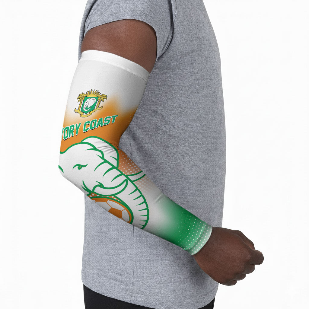 Custom Ivory Coast Football Arm Sleeves Proud Elephant Fan Edition