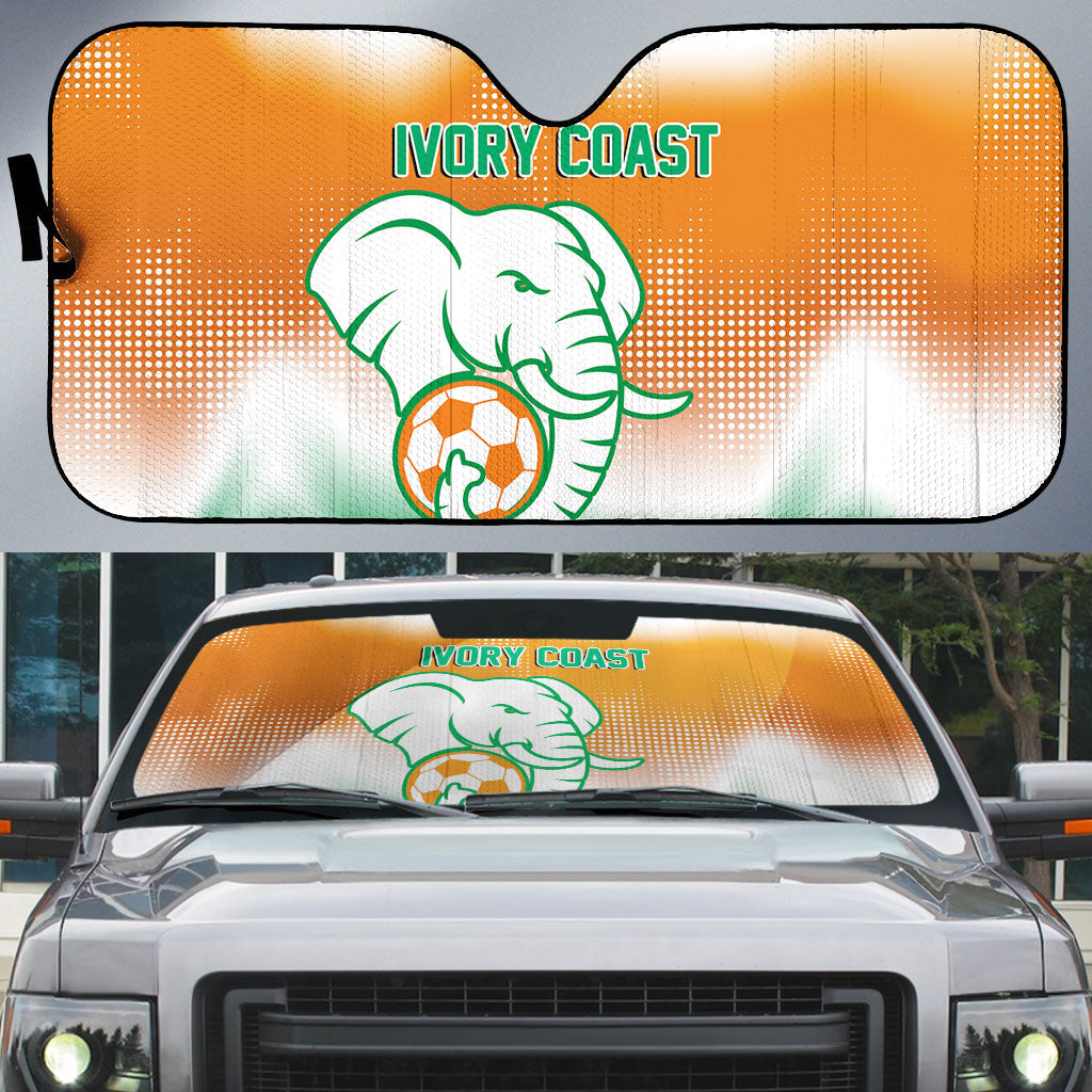 Ivory Coast Football Auto Sun Shade Proud Elephant Fan Edition
